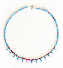 Load image into Gallery viewer, turquoise and coral beaded necklace
