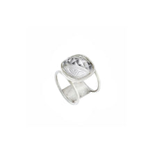 Load image into Gallery viewer, Gabrielle Ring with Frosted Clear Art Deco Glass