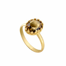 Load image into Gallery viewer, Pontiel Jewelry Aletra Ring with Vintage Citrine Glass