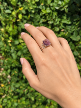 Load image into Gallery viewer, Emile Ring with Amethyst Colored Glass
