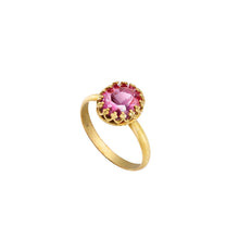 Load image into Gallery viewer, Aletra Ring with Vintage Pink Glass
