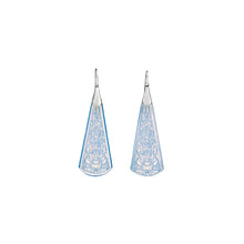 Load image into Gallery viewer, Dahlia Earrings with Art Deco Opalescent Glass
