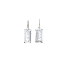 Load image into Gallery viewer, Daphne Earrings with Rectangular Clear Glass pendants
