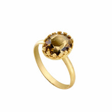 Load image into Gallery viewer, Pontiel Jewelry Aletra Ring with Vintage Citrine Glass
