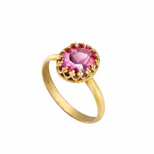 Load image into Gallery viewer, Pontiel Jewelry Aletra Ring with Vintage Pink Glass
