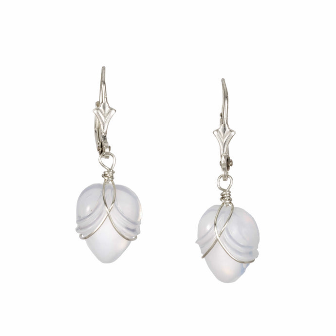 Pontiel Jewelry | Allegra Earrings with Vintage Glass Flower Buds