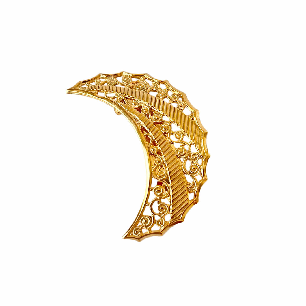 Women's Hair Accessories | Vintage Crescent Barrette | Pontiel Jewelry