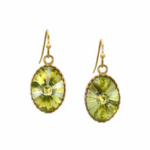 Load image into Gallery viewer, Pontiel Jewelry | Eliza Earrings | Handmade with Vintage Olivine Crystal

