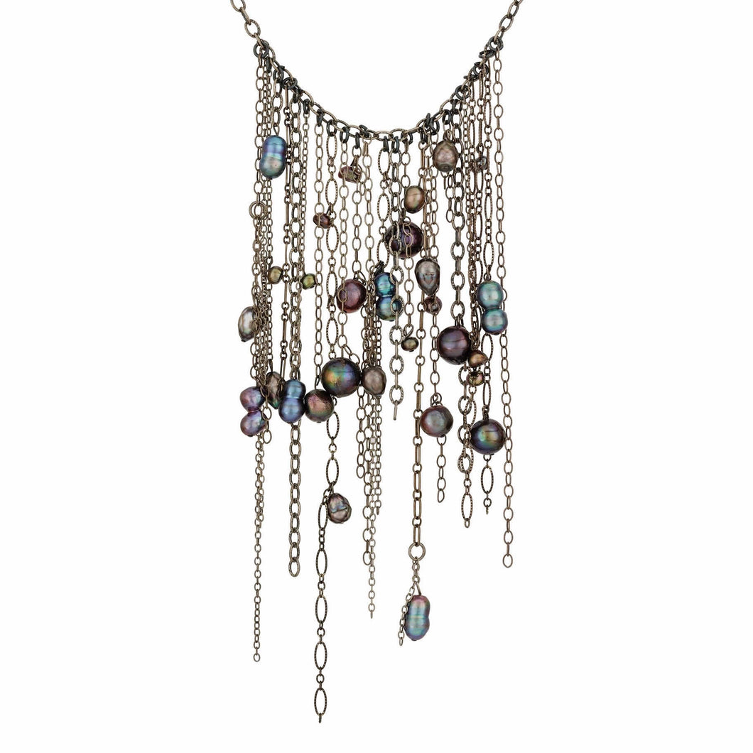 Pontiel Jewelry | Handmade Falling Water Necklace with Freshwater Pearls 