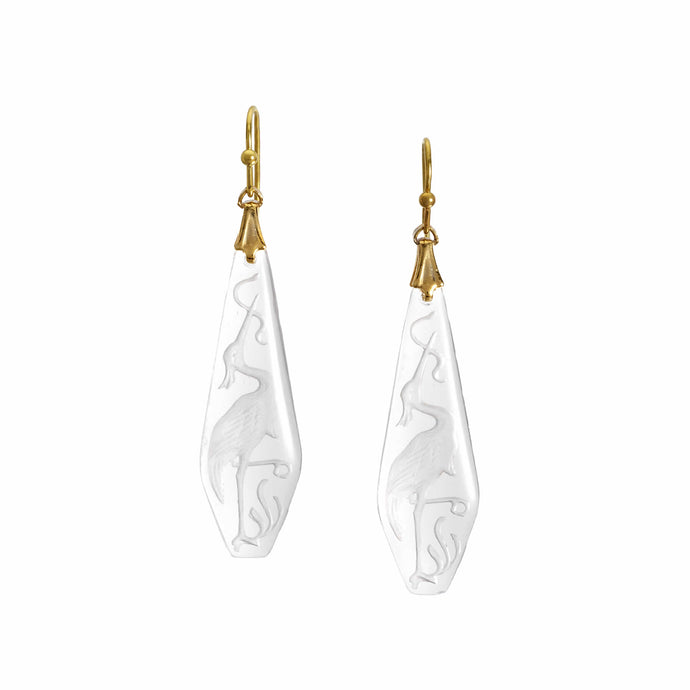 Pontiel Jewelry | Orian Earrings with Handmade Art Deco Glass 