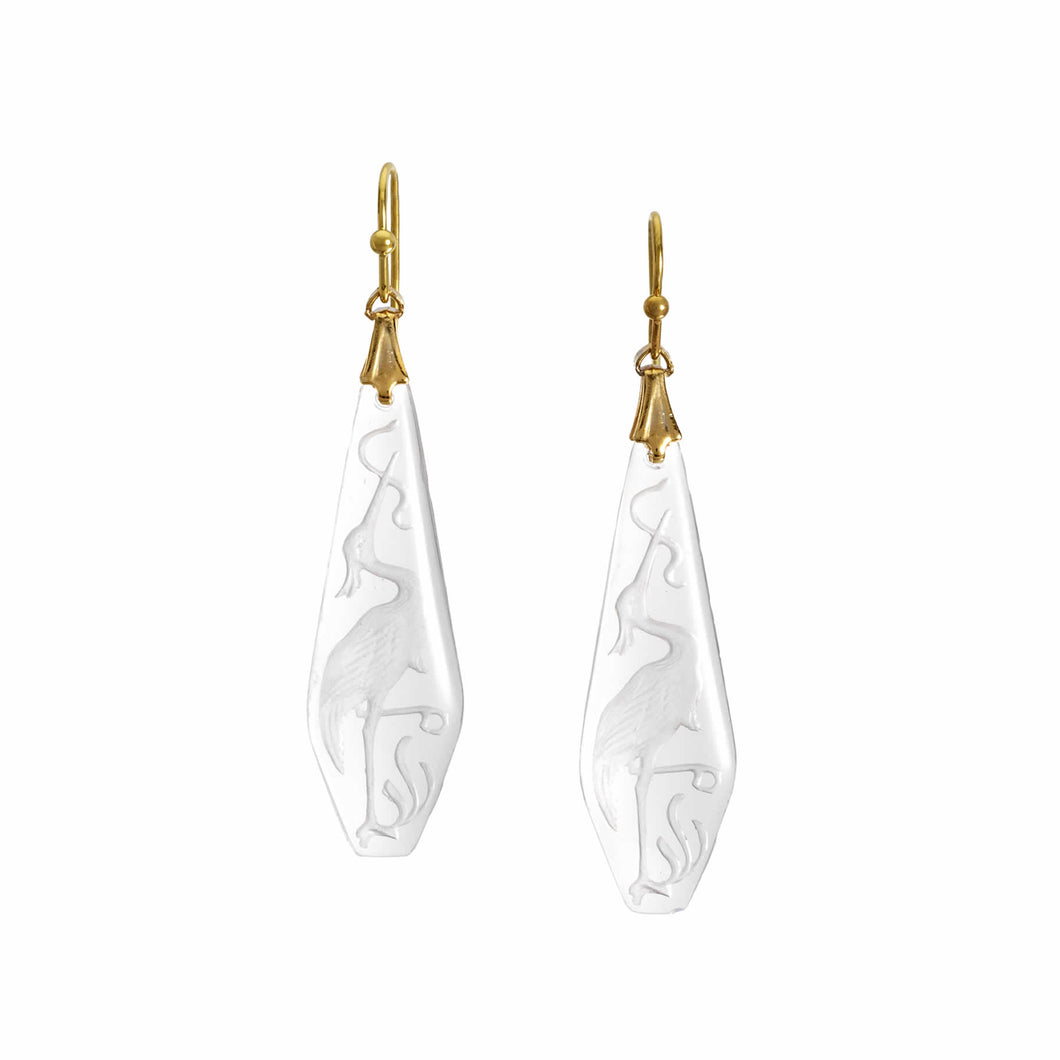 Pontiel Jewelry | Orian Earrings with Handmade Art Deco Glass 