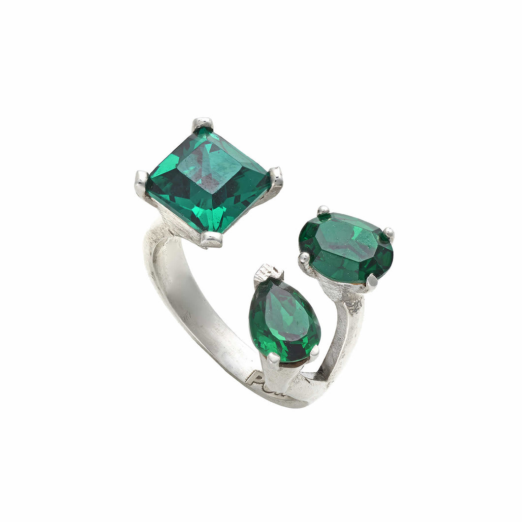 Anastasia Ring with Emerald Crystals