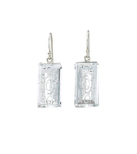 Load image into Gallery viewer, Pontiel Jewelry | Daphne Earrings with Rectangular Clear Glass Pendants
