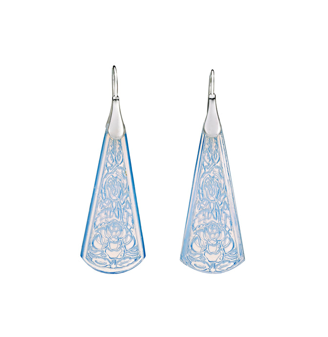 Pontiel Jewelry | Dahlia Earrings with Rare Art Deco Opalescent Glass