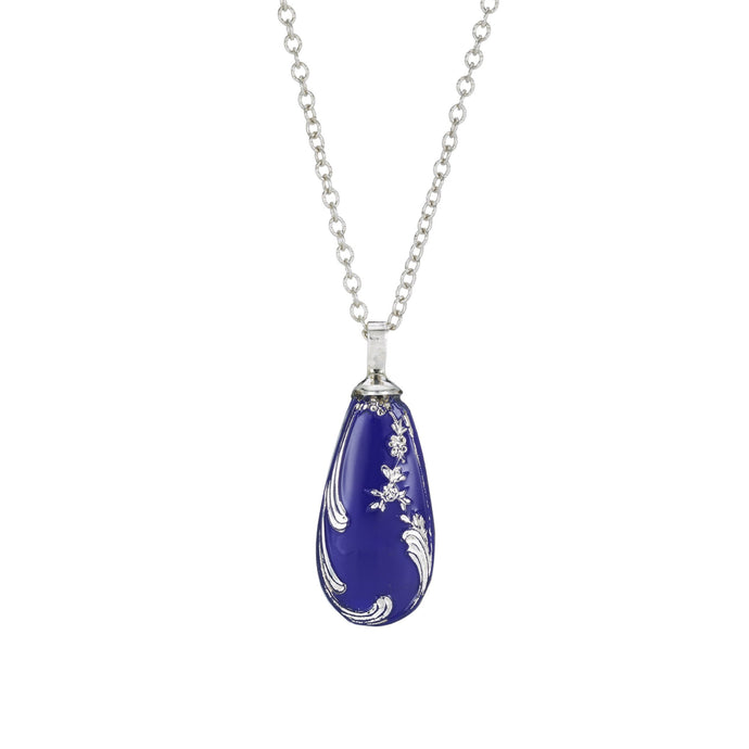 Pontiel Jewelry | Eris Necklace with Vintage Lapis Colored Glass