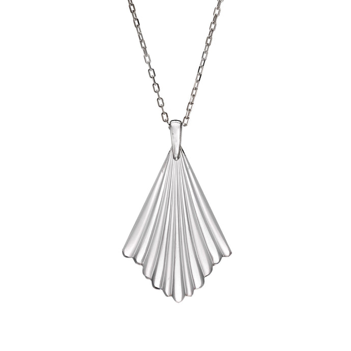 Pontiel Jewelry | Thalia Necklace with Art Deco Clear Molded Glass