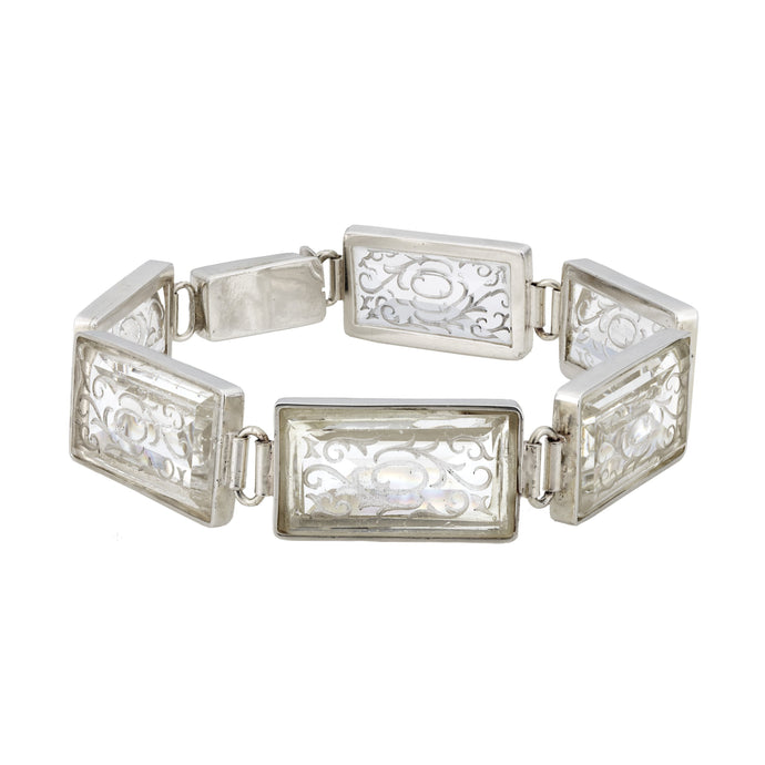 Pontiel Jewelry | Zahara Handmade Bracelet with Clear Glass Cabochons 